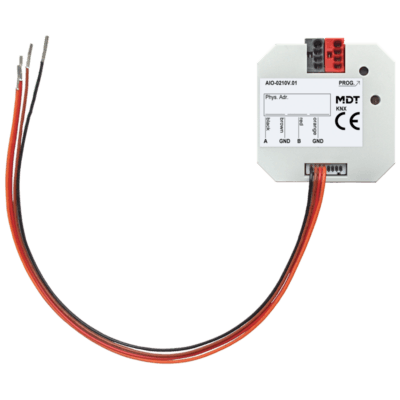 MDT-AIO-0210V: KNX Analog I/O 2-channel, flush mounted, 0 - 10 V, switchable In-/Output