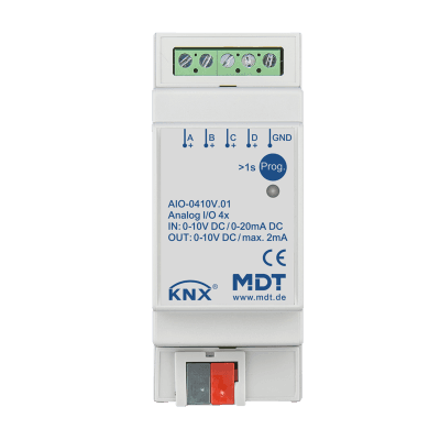 KNX Analog I/O 4-channel, 2 SU MDRC, 0 - 10 V, switchable In-/Output