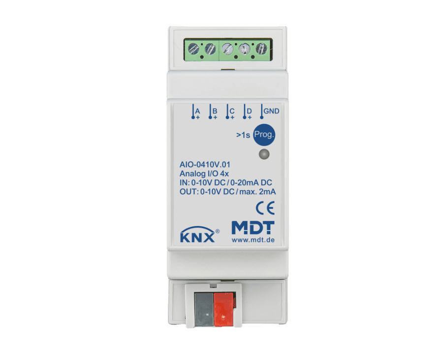 KNX Analog I/O 4-channel, 2 SU MDRC, 0 - 10 V, switchable In-/Output