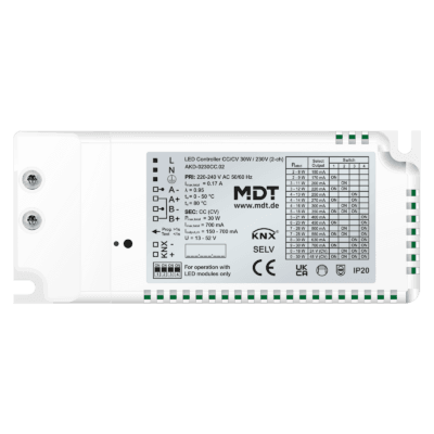MDT-AKD-0230CC: KNX LED Controller CC/CV 30 W / 230 V 2-Channel
