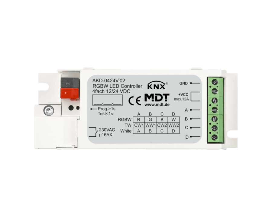 MDT-AKD-0424V: KNX LED Controller 4-channel, 3/6 A, RGBW