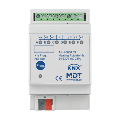 MDT-AKH-0600: KNX Heating Actuator 6-channel, 3 SU MDRC, 24 - 230 V AC
