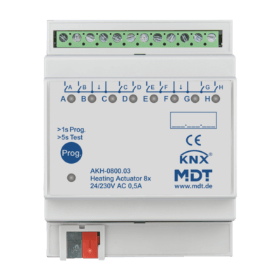 MDT-AKH-0800: KNX Heating Actuator 8-channel, 4 SU MDRC, 24 - 230 V AC