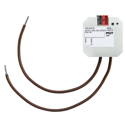MDT-AKK-01UP: KNX Switch Actuator 1-channel, flush mounted, 16 A, 70 µF, 10 ECG, 230 V AC, Compact