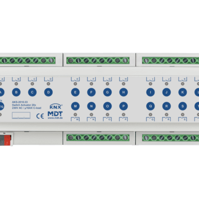 MDT-AKS-2016: KNX Switch Actuator 20-channel, 12 SU MDRC, 16 A, 230 V AC, C-load, standard, 140 μF