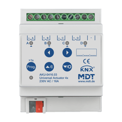 KNX Universal Actuator 4-channel, 4 SU MDRC, 16 A, 230 V AC, 100 μF, 15 ECG
