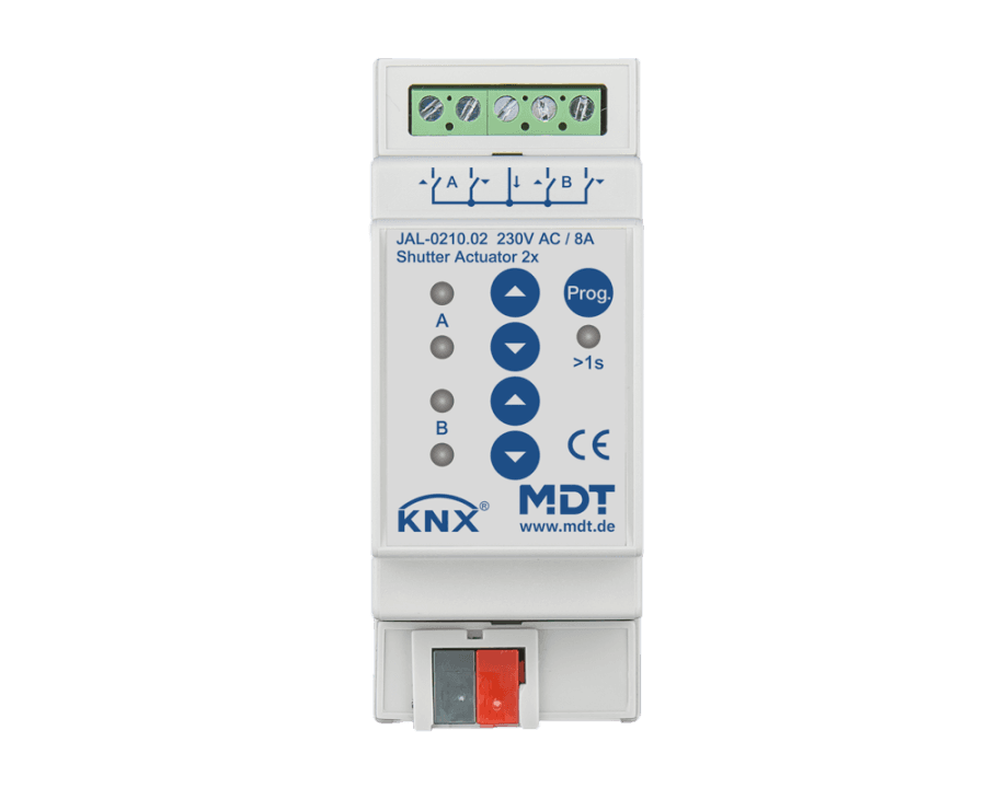 KNX Shutter Actuator 2-channel, 2 SU MDRC, 8 A, 230 V AC