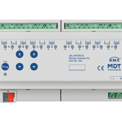 MDT-JAL-0810D: KNX Shutter Actuator 8-channel, 8 SU MDRC, 8 A, 24 V DC