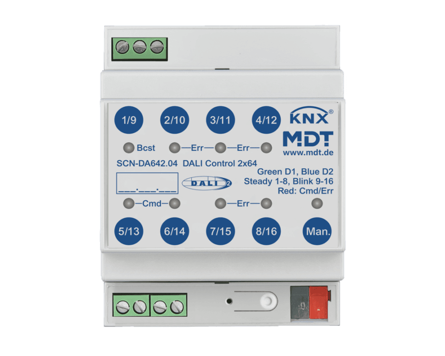 MDT- SCN-DA642: DALI Control 2 x 64 Gateway, 4 SU MDRC