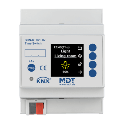 MDT-SCN-RTC20: KNX Time Switch 20-channel with active colour display, 4 SU MDRC