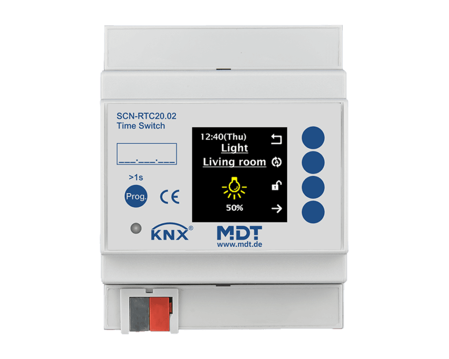 MDT-SCN-RTC20: KNX Time Switch 20-channel with active colour display, 4 SU MDRC