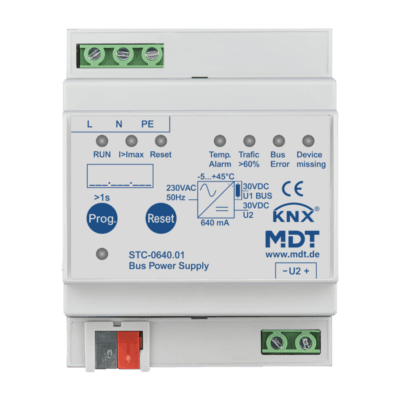 MDT-STC-0640: KNX Bus Power Supply with diagnostic function, 4 SU MDRC, 640 mA