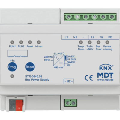 MDT-STR-0640: KNX Redundant Bus Power Supply with diagnostic function, 6 SU MDRC, 640 mA