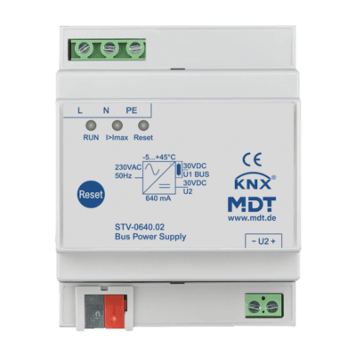 MDT-STV-0640: KNX Bus Power Supply, 4 SU MDRC, 640 mA