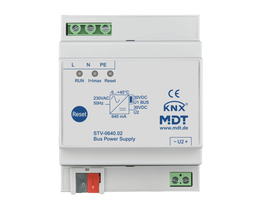 MDT-STV-0640: KNX Bus Power Supply, 4 SU MDRC, 640 mA